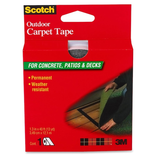 Scotch 1.3" x 40' Black Scotch Outdoor Carpet Tape for Concrete Patio's